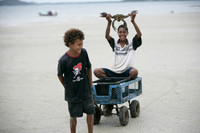 Crab catching on Hammond Island, Torres Strait